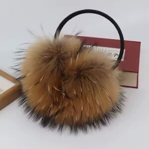 New Winter Real Fox Fur Earmuffs for Women Natural Fox Fur Scarves Dual use Genu